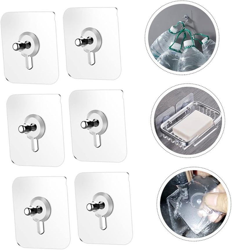 20 قطعة من خطافات الحائط ذاتية اللصق 6x6x0.8 سم بدون أثر وسهلة التركيب - Image 5