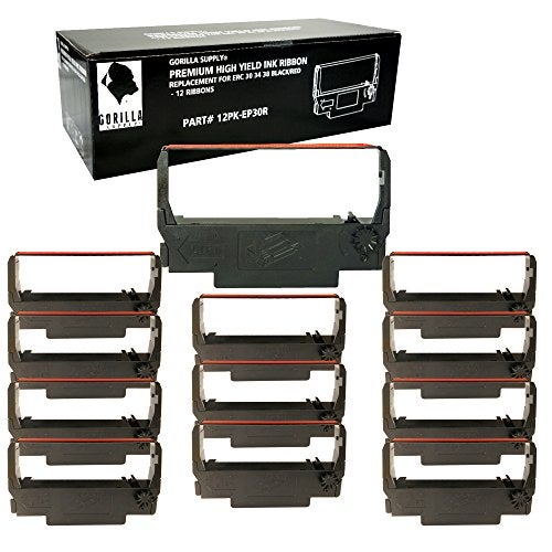 GORILLA SUPPLY Compatible Ink Ribbon Replacement for ERC 30 34 38 B/R ERC38 NK506, Compatible for POS Receipt Printers, Sealed Individual Pack, 12-Packs (Black/Red) - Image 5
