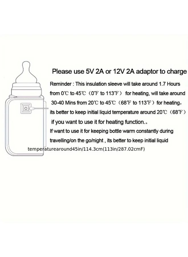 USB Bottle Warmer Off White Portable Fast Heating Milk Formula Heater with Temperature Control Travel Camping On The Go Feeding Compact Lightweight Design Handle One Touch Operation Includes USB Cable - Image 2