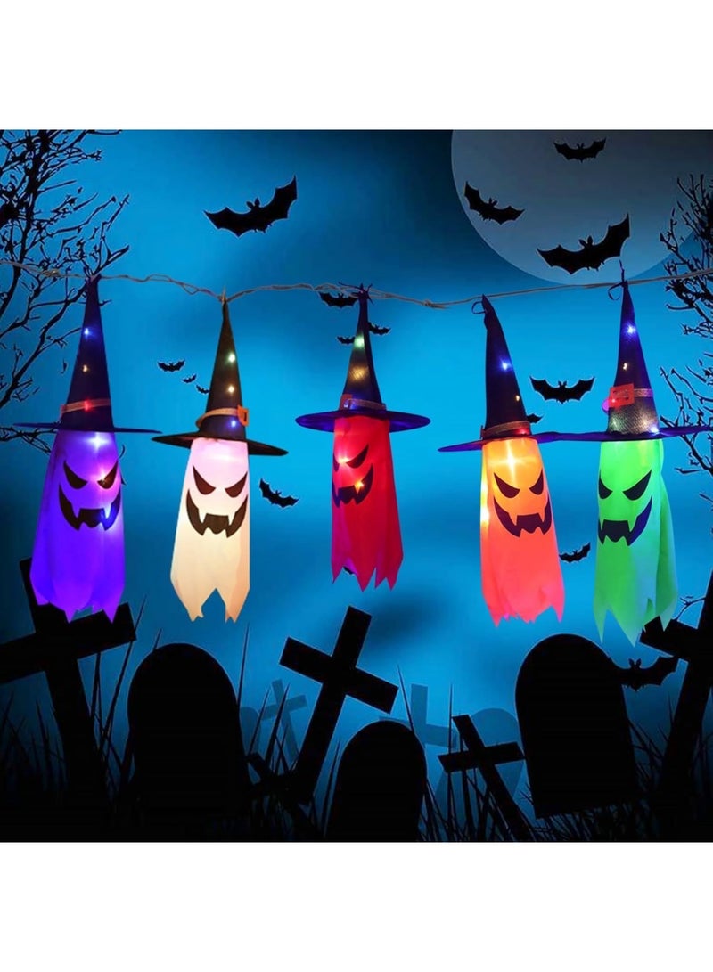 Halloween Hanging Ghost, 5PCS Windsocks Light Hanging Decorations Windsock Flag Pumpkin Wind Socks with LED Lights for Front Door Halloween Ghost Decors Outdoor Decor for Home Garden Party Supplies - Image 1