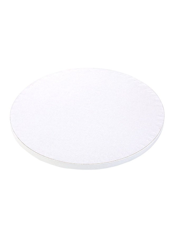 Restaurantware Pastry Tek 10 Inch Cake Board, 1 Durable Cake Drum - Round, Covered Edges , White Paper Cake Base , Disposable , For Birthdays, Weddings, Or Parties  - Image 1