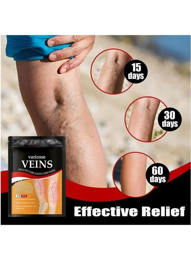 ساوث مون 12 قطعة لعلاج دوالي الساقين، رقعة علاج لإزالة دوالي الساقين، رقعة دوالي الساقين، تخفيف آلام الساق، تقوية صحة الشعيرات الدموية وتحسين الدورة الدموية - Image 4