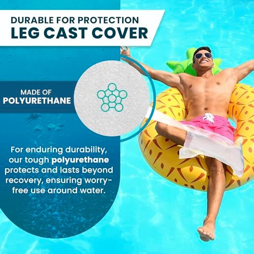 AquaShield Waterproof Adult Half Leg Cast & Bandage Protector - (L25) Safe for Pool, Bath, & Shower, Reusable, Non-slip sole, Skin-Friendly, Easy to Use - Watertight Seal for Showering - Made in USA - Image 3