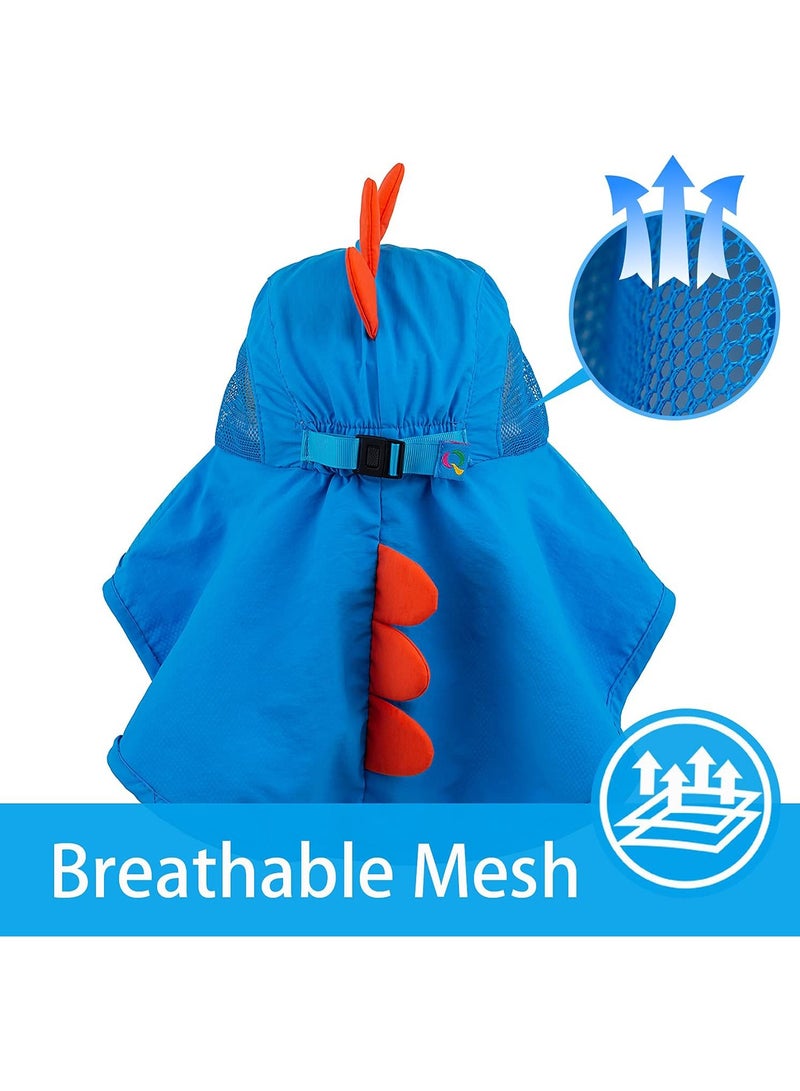 Kids Sun Hat UPF 50+ Boy Girl Protection Hat Wide Brim Beach Hats with Mesh and Adjustable Chin Strap - Image 4