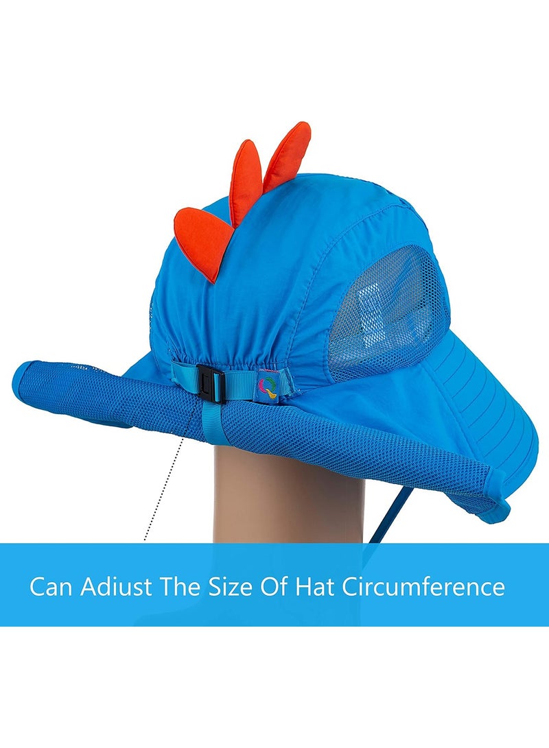 Kids Sun Hat UPF 50+ Boy Girl Protection Hat Wide Brim Beach Hats with Mesh and Adjustable Chin Strap - Image 5