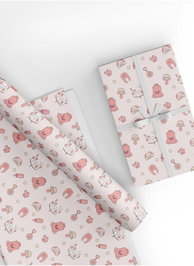 Share the Love New Born, Girl - Wrapping Paper (Pack of 4)  - Image 1