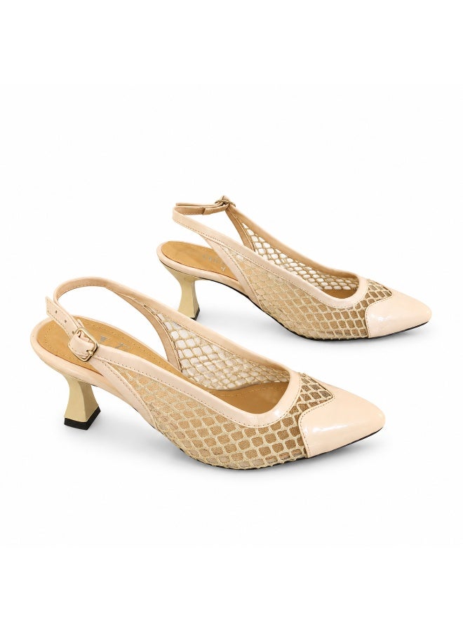 Vbranda Elegant Sandal slingback heels featuring sheer mesh panels C-134 - Image 3