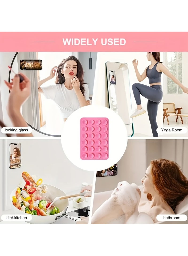 NIBEMINENT 12PCS Silicone Suction Cup Phone Holder, Strong Suction Phone Mount, Perfect for Mirrors, Tiles, Glass, and Smooth Surfaces – Hands-Free for Video Calls, Makeup, Selfies, and Learning  - Image 3