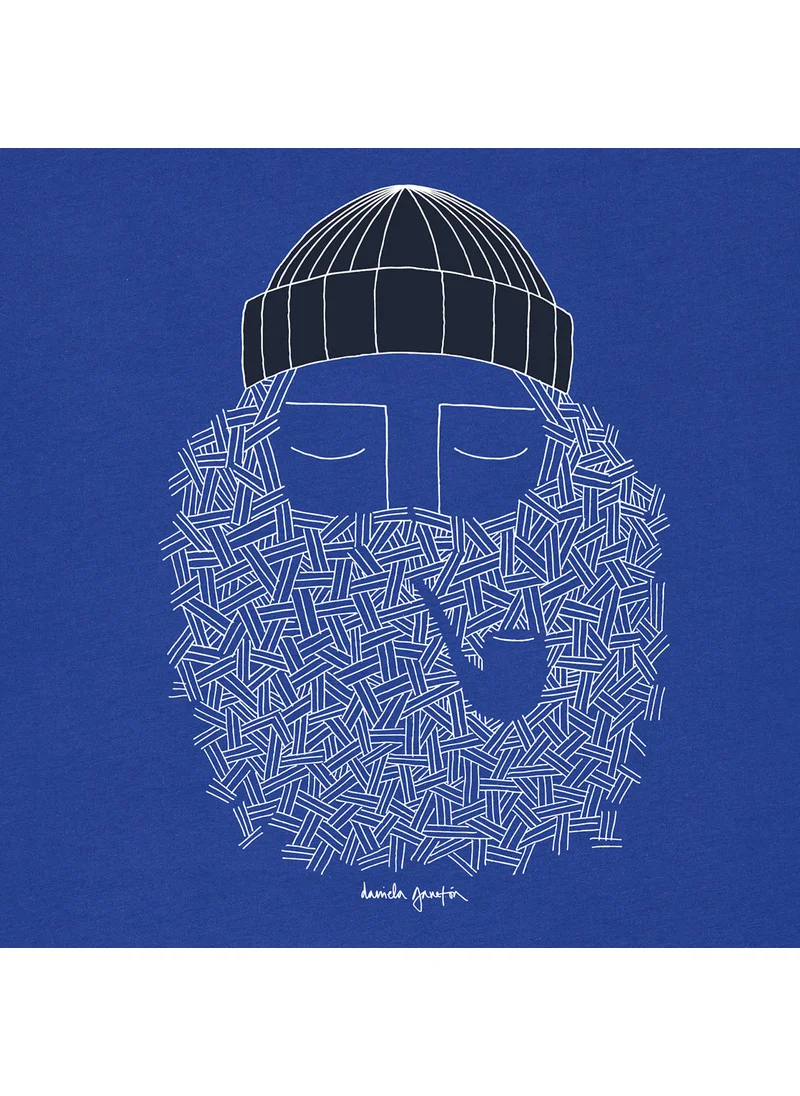 باسك إن ذا صن Fisherman Indigo T-Shirt 100% Organic Cotton