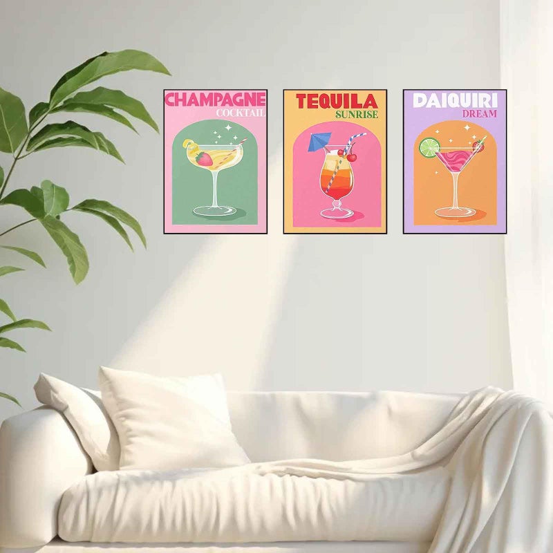 Ycydilirab 6 Pack Diamond Art Kits for Adults,Cocktail 5D Diamond Painting Kits for Adults,Beginner DIY Gem Painting Perfect for Gifts and Home Wall Decor 10x12inch - Image 3