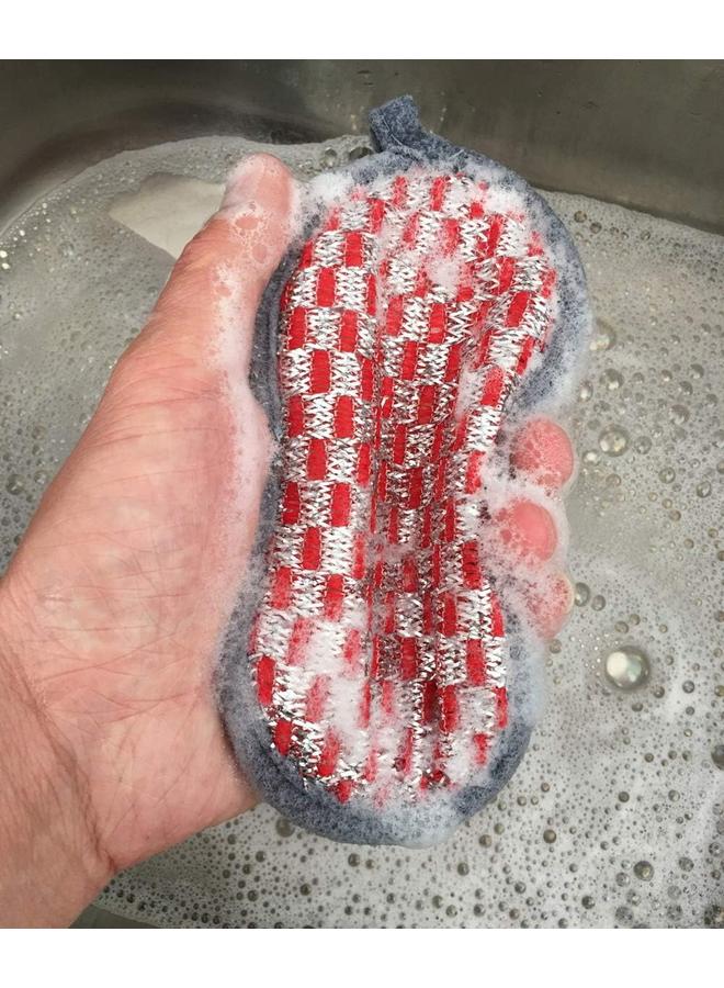 Multi-Purpose Scrub Sponges for Kitchen Scrub-it-Non-Scratch Double-Effect Microfiber -Effortless Cleaning of Dishes Pots Pans Pack of 6 (Red) - Image 4