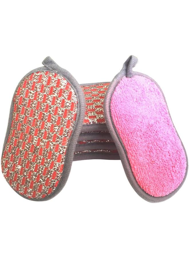 Multi-Purpose Scrub Sponges for Kitchen Scrub-it-Non-Scratch Double-Effect Microfiber -Effortless Cleaning of Dishes Pots Pans Pack of 6 (Red) - Image 1