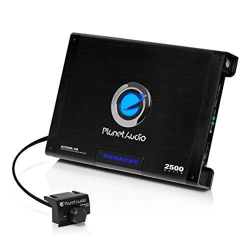 Planet Audio AC2500.1M Monoblock Car Amplifier - 2500 Watts Max Power, 2/4 Ohm Stable, Class A/B, Mosfet Power Supply, Remote Subwoofer Control - Image 1