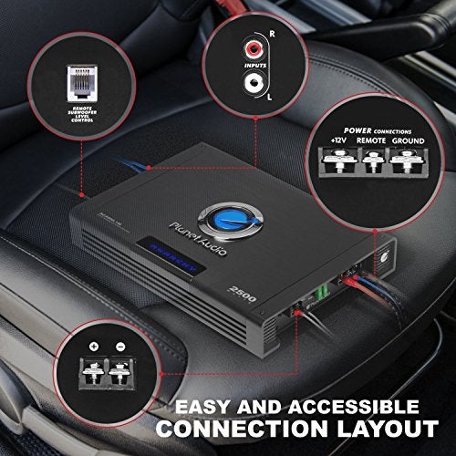 Planet Audio AC2500.1M Monoblock Car Amplifier - 2500 Watts Max Power, 2/4 Ohm Stable, Class A/B, Mosfet Power Supply, Remote Subwoofer Control - Image 5