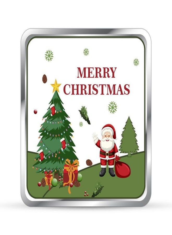 Silviya BIS Hallmarked Square Shape 999 Pure Silver Merry Christmas Coin (10 Gram) | Festive Gift | Home Decor | Spread Holiday Cheer | Ideal Keepsake | With Authenticity Certificate - Image 2