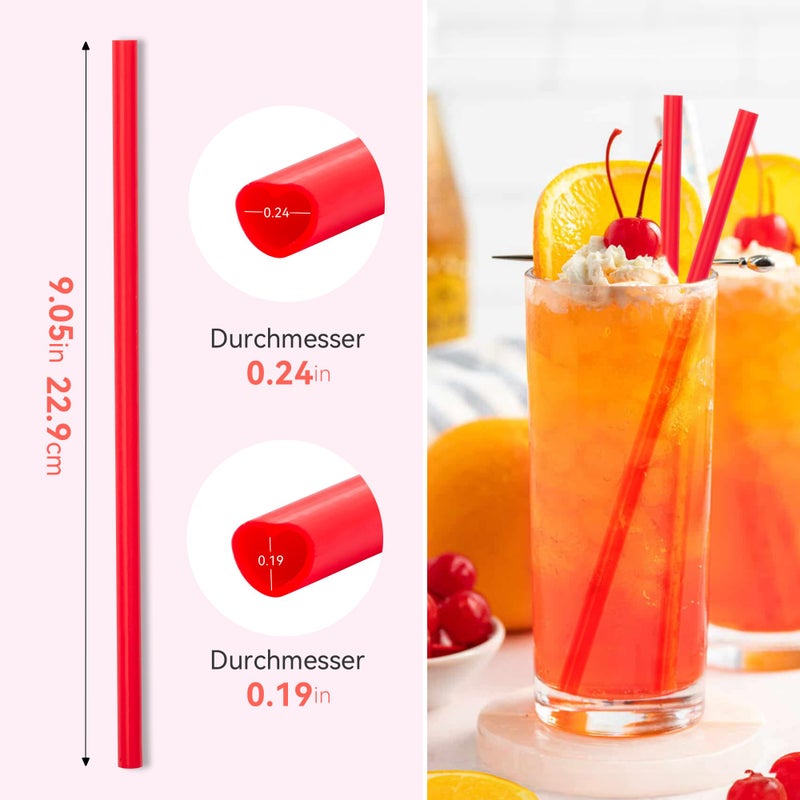 Prurex Prurex 100pcs Heart Disposable Straws  Heart Shaped Drinking Straws fits Valentines Day  Parties and Special Occasions Celebrations (Red) - Image 4