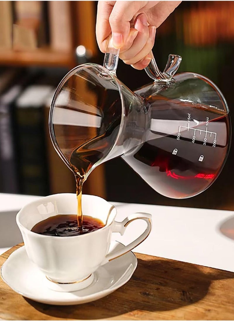 1Chase Borosilicate Heat Resistant Glass Coffee Server Pot with Filter For Pour Over Coffee Maker 500 ML - Image 3