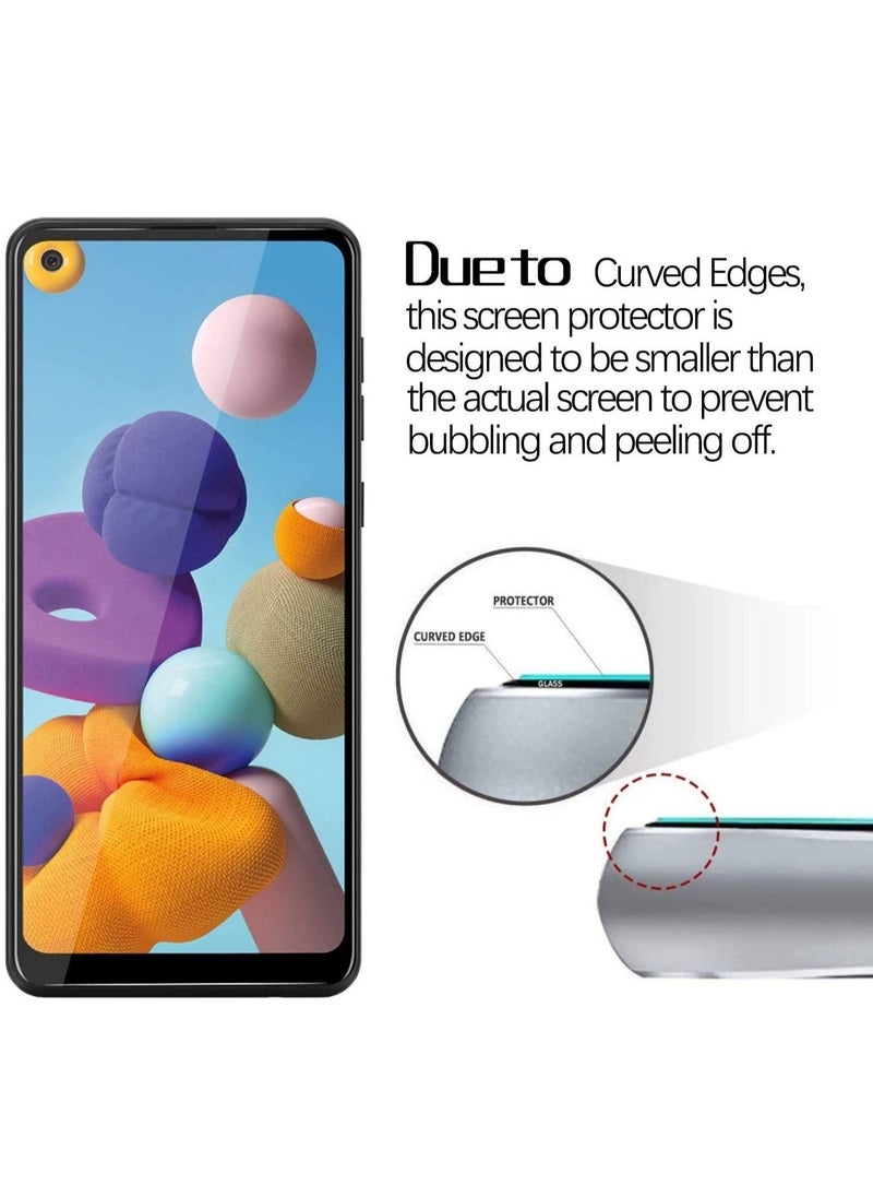 Raxoom Samsung Galaxy A21s Screen Protector Glass Full Glue Tempered Glass Screen Guard Anti Explosion 2.5D - Image 2