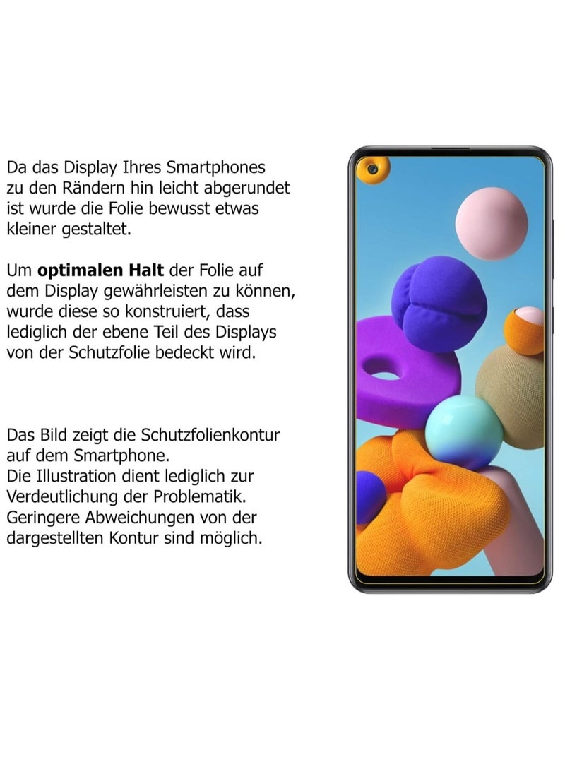 Raxoom Samsung Galaxy A21s Screen Protector Glass Full Glue Tempered Glass Screen Guard Anti Explosion 2.5D - Image 5