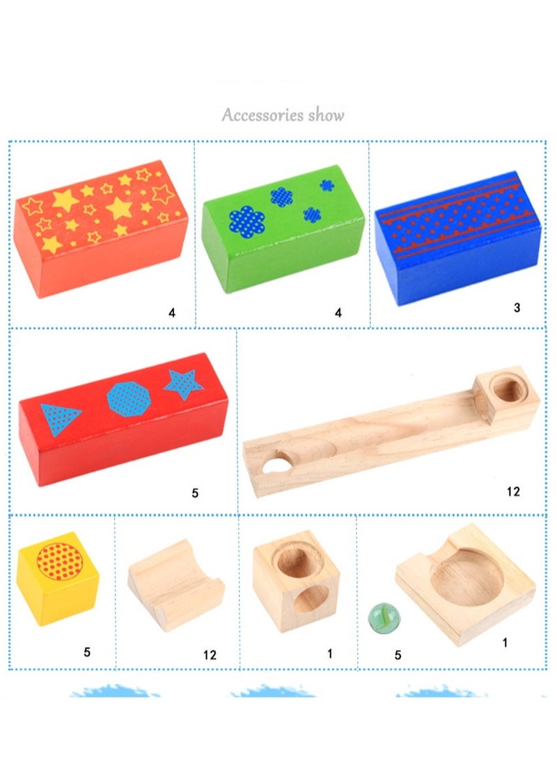 Loquat Marble Run Construction Set for Kids, 52 Pieces Marble Run Game  Toys, Marble Track Building Game, Early Learning Toys for Boys Girls - Image 5