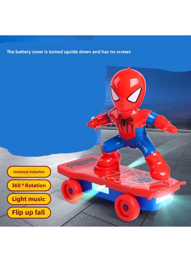Generic Spider Tumble Man Stunt Car Children's Toy Car Boy Baby Kids Electric Spider Scooter Man TikTok-Color:Spider Stunt Car (with Ordinary Battery)  - Image 1