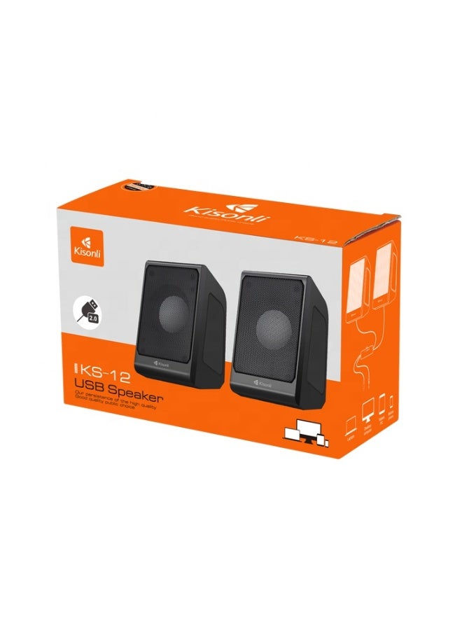 Kisonli Best-selling 2025 Kisonli KS-12 Mini 2.0 Speaker PC Accessories Game AUX Desktop Portable USB Speaker for PC Computer - Image 5
