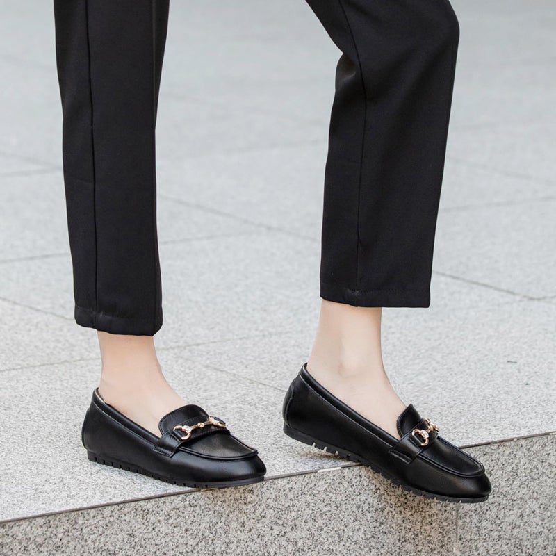 BGSTGUDS Women's Wide Loafers Shoes Cute Dressy Shoes Ladies Comfort Slip Ons Work Shoes, Black, Size 10W - Image 3