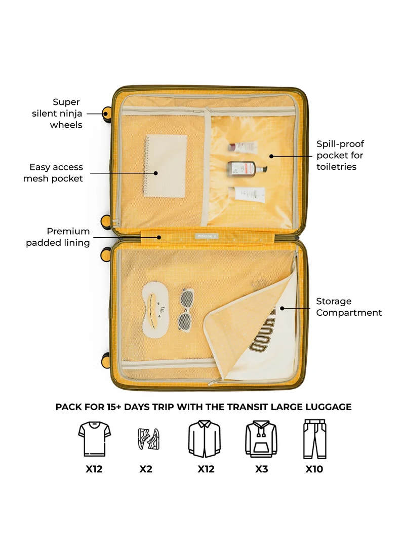 Mokobara The Transit Check-In Large Luggage - Polycarbonate Material | So Matcha, Green