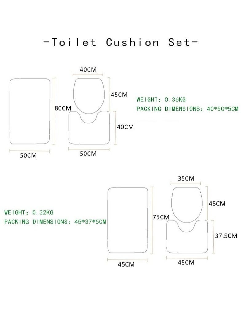 Bluejw Marble Bathroom Rug Set,3 Pieces Bath Mats Set For Bathroom,Vintage Style Non-Slip Washable Cover Floor Rug Decorations For Kitchen Bathroom Bedroom - Image 5