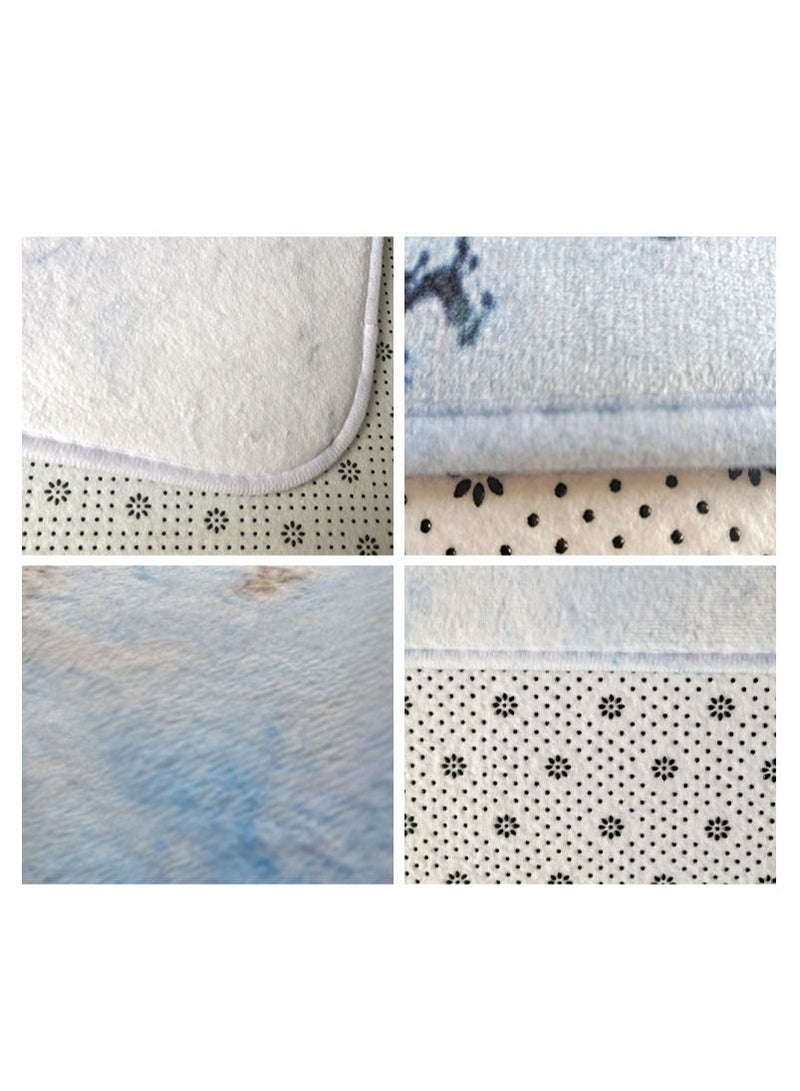 Bluejw Marble Bathroom Rug Set,3 Pieces Bath Mats Set For Bathroom,Vintage Style Non-Slip Washable Cover Floor Rug Decorations For Kitchen Bathroom Bedroom - Image 4