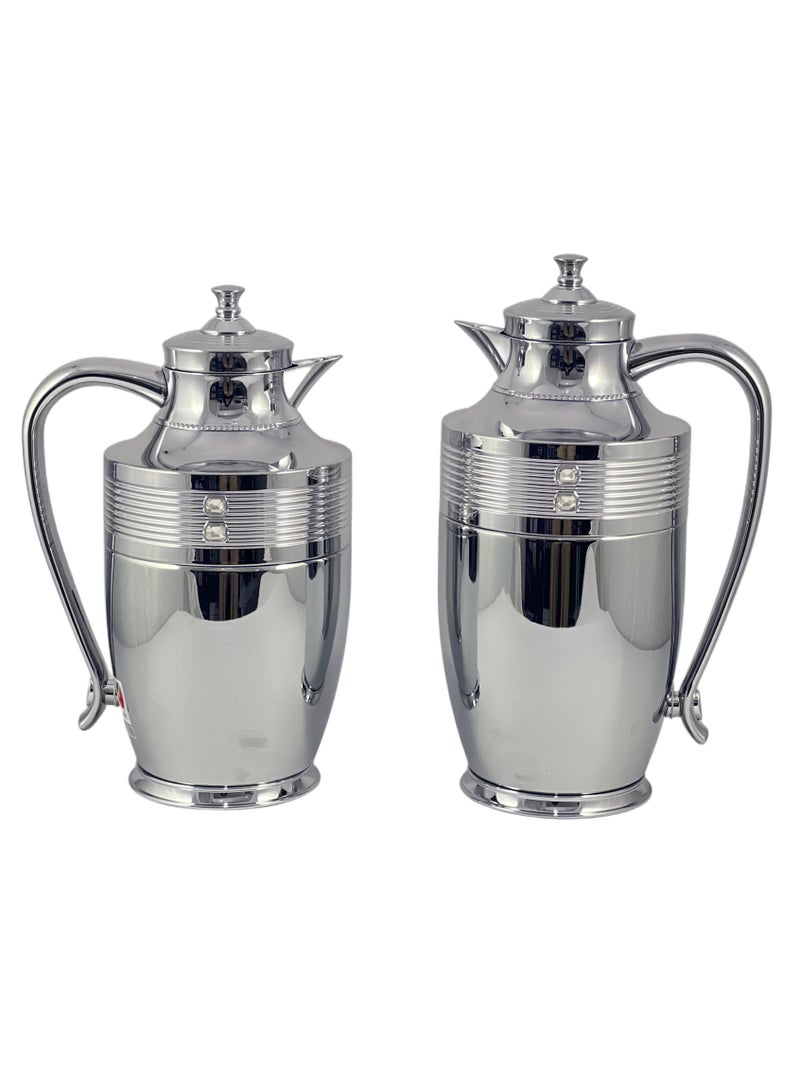 Home Maker Flask 0.75L/1L 2-Piece Set - Stainless Steel Silver - Image 2