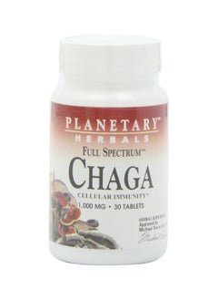 PLANETARY HERBALS Planetary Herbals Chaga Full Spectrum, 1000 mg, 30 Tablets 