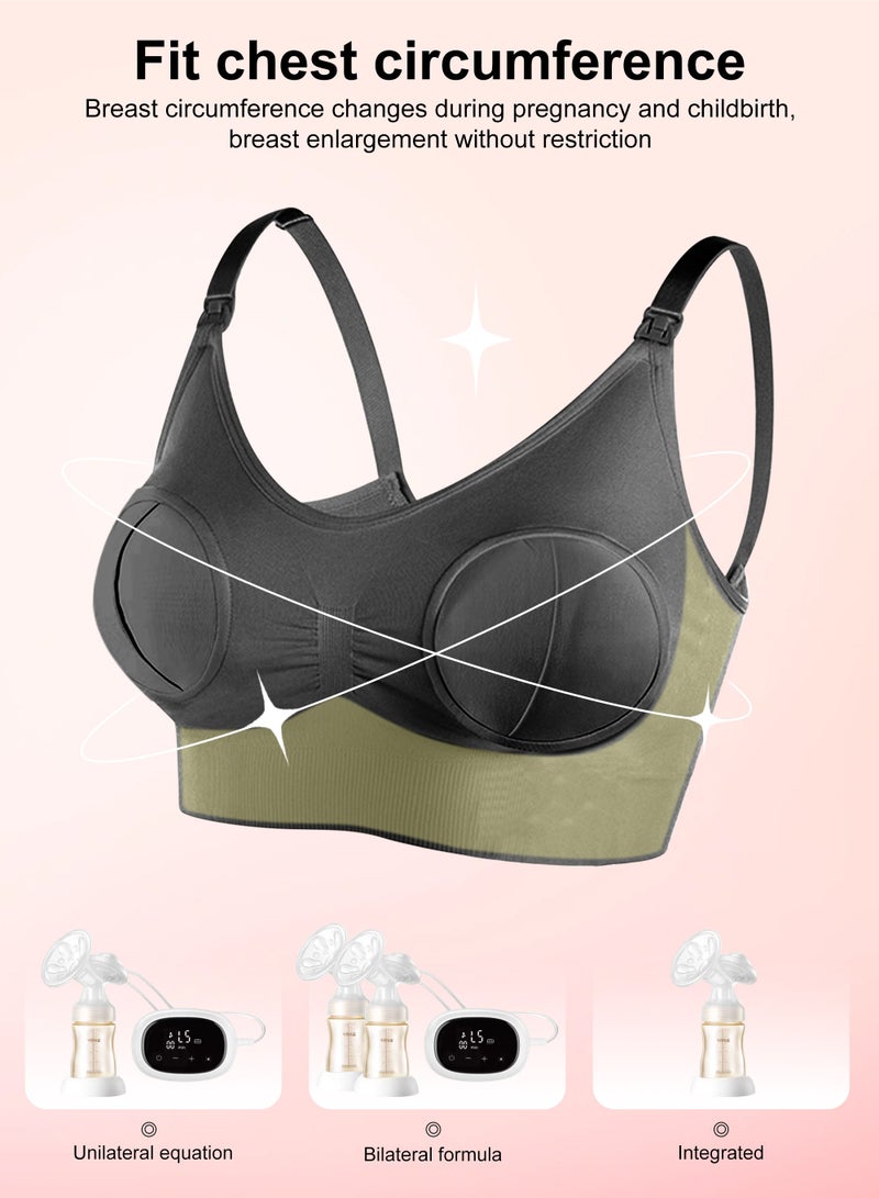 URbazaar 2-Pcs Hands Free Pumping Bra, Adjustable Breast-Pump Holding and Nursing Bra  - Image 5