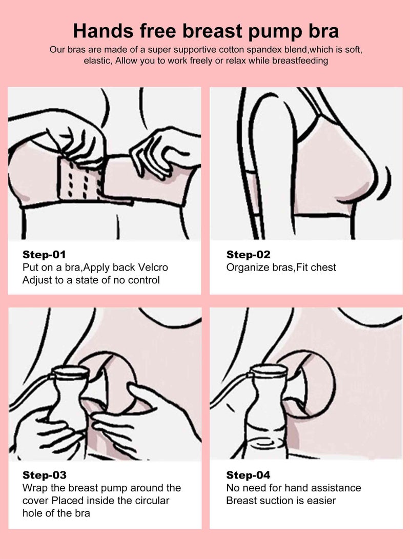 URbazaar 2-Pcs Hands Free Pumping Bra, Adjustable Breast-Pump Holding and Nursing Bra  - Image 3