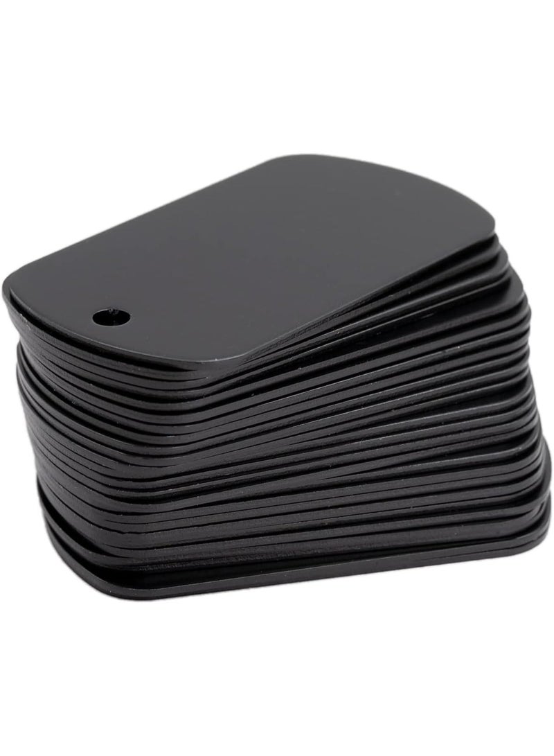 مجموعة من 25 بطاقة فارغة من الألومنيوم لختم البطاقات، بطاقات فارغة من الألومنيوم المؤكسد لختم البطاقات (اللون: أسود) - Image 4