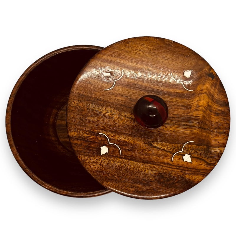 DigiRake Wood Bowl with Lid 4 Inch | Handcrafted Sheesham Wooden Salad Bowl | Serving Bowl | Mixing Bowl for Snacks & Fruits | Kitchen & Home Décor - Image 3