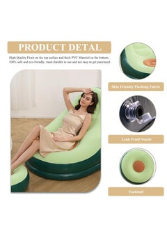 XiuWoo Inflatable Deck Chairs with Air Pump, Inflatable Patio Lounge Chairs for Indoor Living Room Bedroom, Outdoor Travel Camping Picnic Beach Chaise Lounges, green  - Image 5