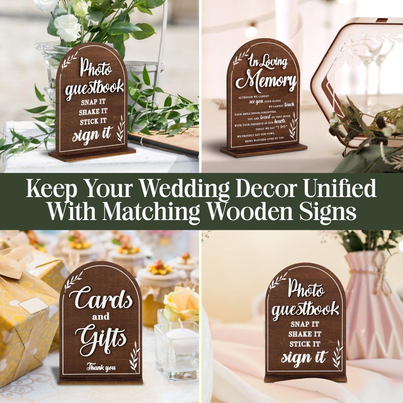 Stofinity Rustic Wedding Signs For Ceremony And Reception - Cards And Gifts Sign For Wedding Decorations, Please Sign Our Guestbook Sign, Photo Guest Book Sign, In Loving Memory Wedding Sign, - Image 4