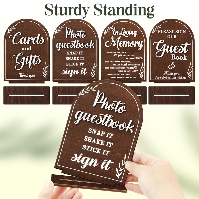 Stofinity Rustic Wedding Signs For Ceremony And Reception - Cards And Gifts Sign For Wedding Decorations, Please Sign Our Guestbook Sign, Photo Guest Book Sign, In Loving Memory Wedding Sign, - Image 3