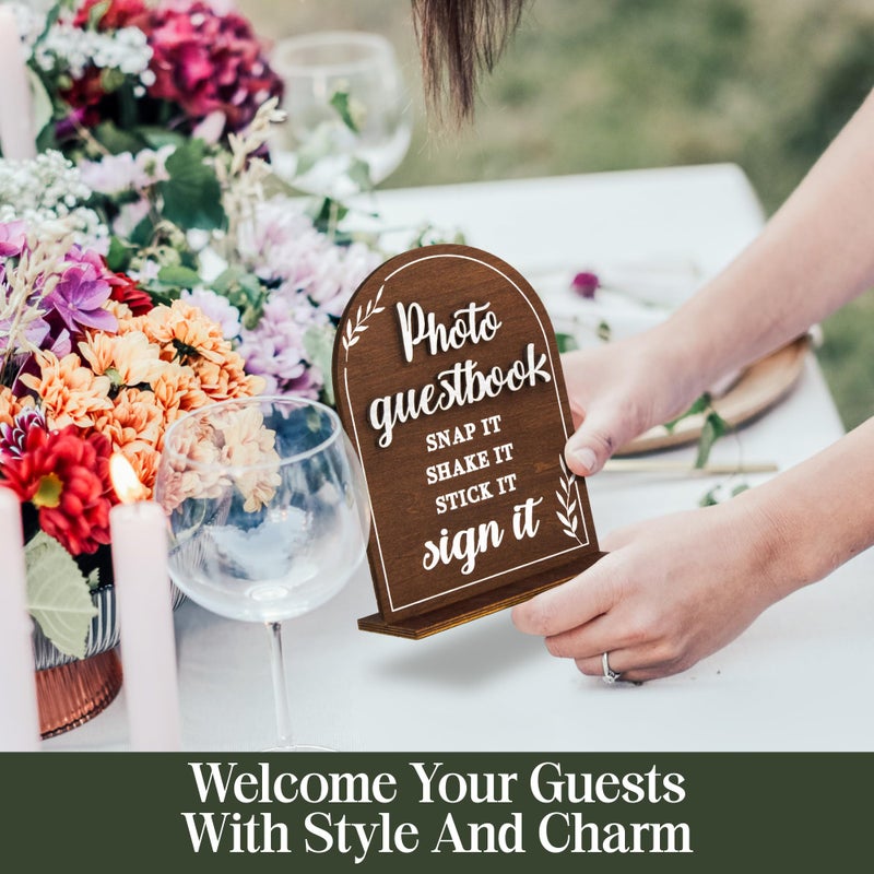 Stofinity Rustic Wedding Signs For Ceremony And Reception - Cards And Gifts Sign For Wedding Decorations, Please Sign Our Guestbook Sign, Photo Guest Book Sign, In Loving Memory Wedding Sign, - Image 5