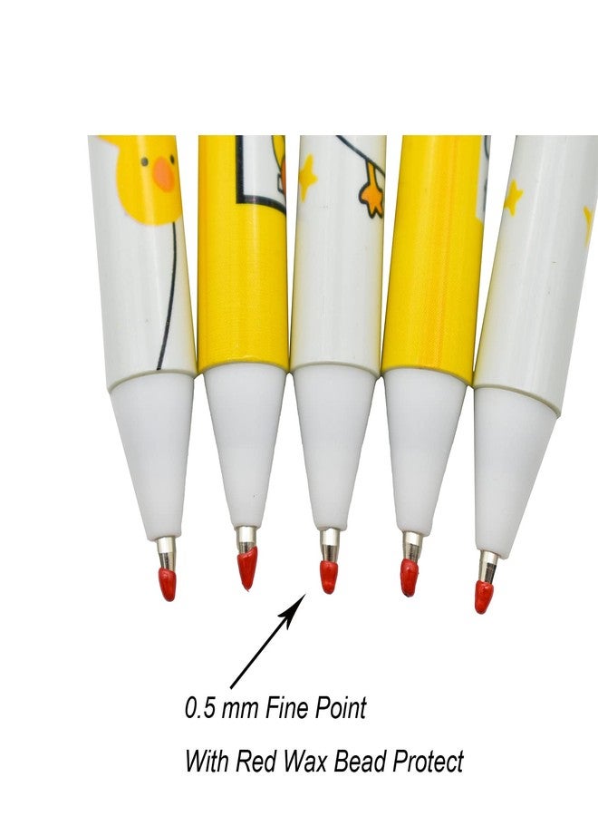 Lopenle 12 PCS Little Yellow Duck Pens Happy Lovely Duck Retractable Gel Pens Novelty Animal Rollerball Pen Black Ink For School Supplies Office Party Birthday - Image 3