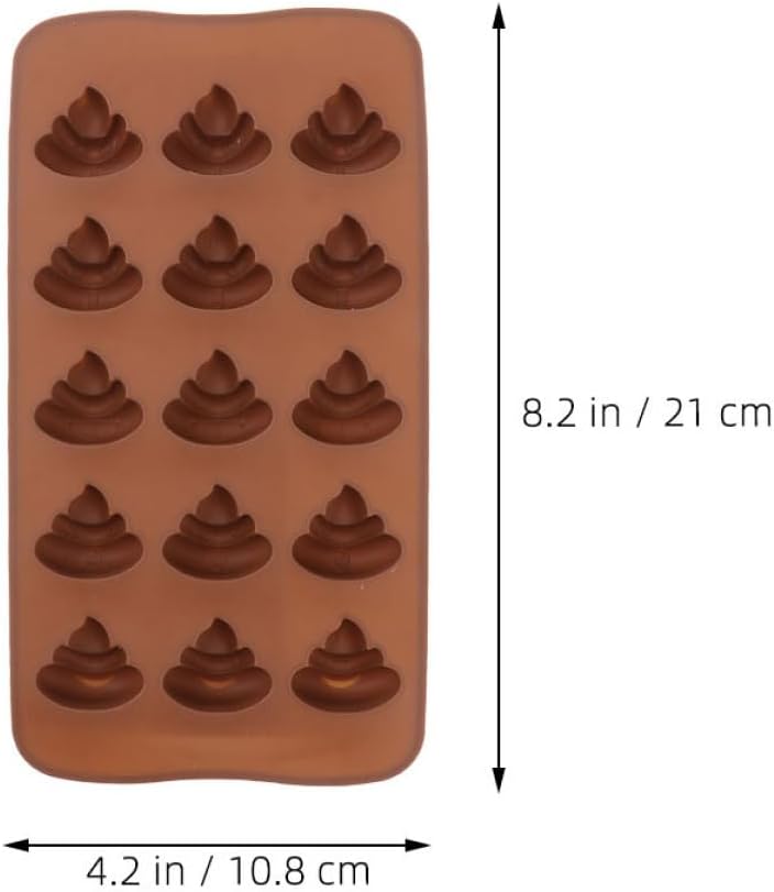 Silicone Chocolate Mold for Candy Making 15-cavity Poop Shape Non-stick Food Grade Silicone DIY Baking Mold Set of 4 for Kitchen, Pudding, Jelly, and Chocolate Treats - Image 2