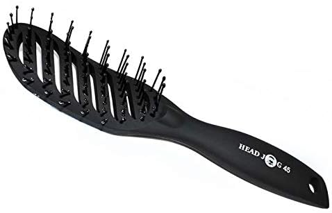 Head Jog 45 Black Vent Brush Great Styling Blow Drying Hairbrush Professional Styling Hair Brush for Men Women Detangling Hair Brush for Short Long Or Thick Hair Add Extra Volume