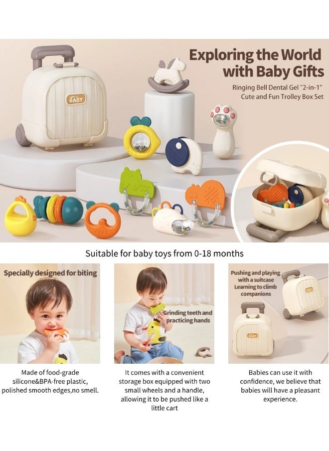 Vixplorn Baby Products Feeding and Training Accessories Set, 11 Pieces Baby Rattle Teething Set, Baby Rattle Handbell Toys, Early Education Toy Set, Chewing and Bite Toys, Suitable for Babies 0-18 Months, Help Babies Through Teething Period, Newborn Baby Boy Girl Baby Gift Set  - Image 3