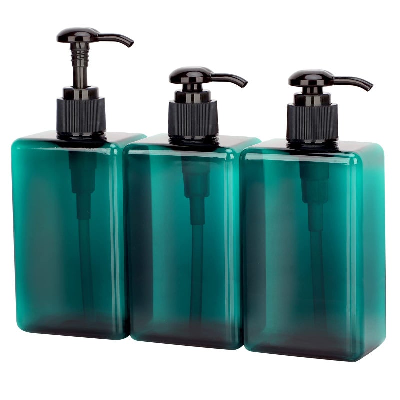 Suream 9.5Oz Refillable Pump Press Bottles  Plastic Shampoo And Conditioner Dispenser  280Ml Reuable Cosmetic Empty Bottle  Bathroom Countertop Shower Dispensers For Body Wash  Hand Sanitizer  3Pack - Image 1