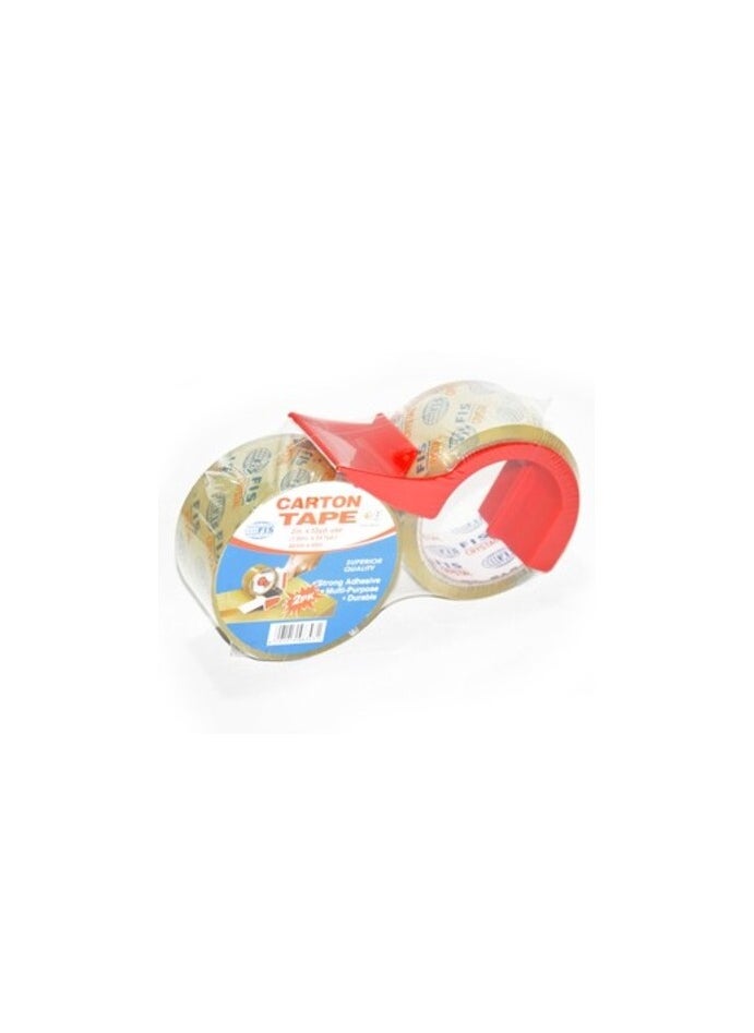 FIS FIS Packing Tape Set, 2 Inch x 50 yrds Size with Dispenser - FSTa2X50CC 