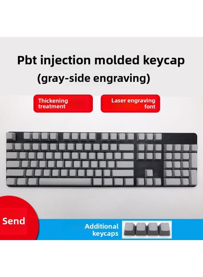 Digital Computer Keyboard Keycaps Cherry Mx Switches - Pbt Keycaps Doubleshot Shine-through Legends - 108 Key Set-Color:Light Gray-side Engraved