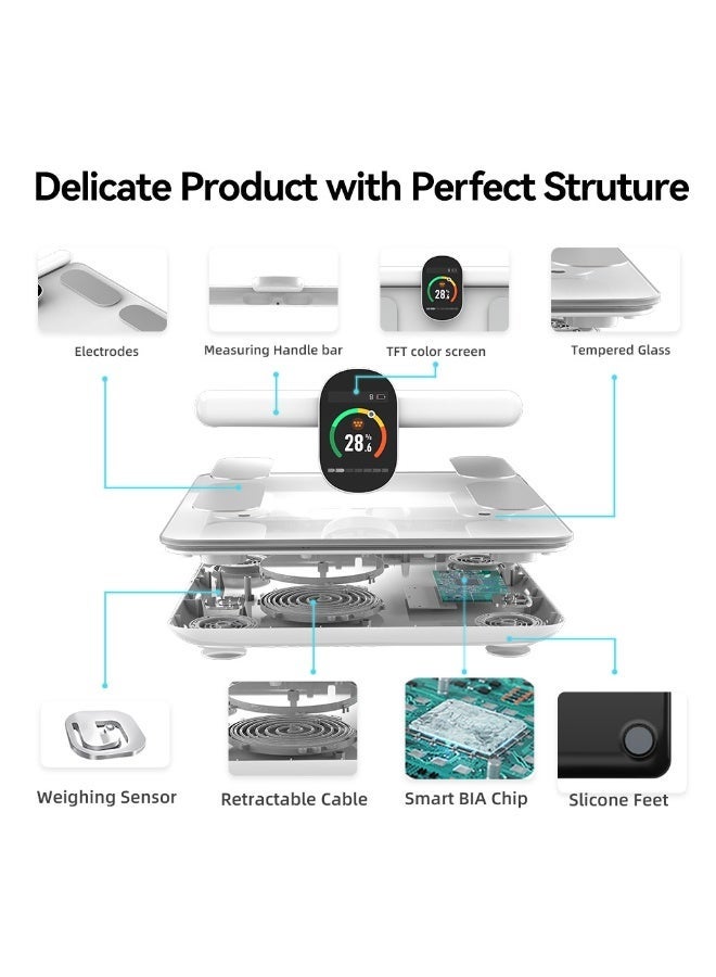 VOTRIX  Digital Body Weight Fat Scale, White, 8 Electrode and Bluetooth - Image 3