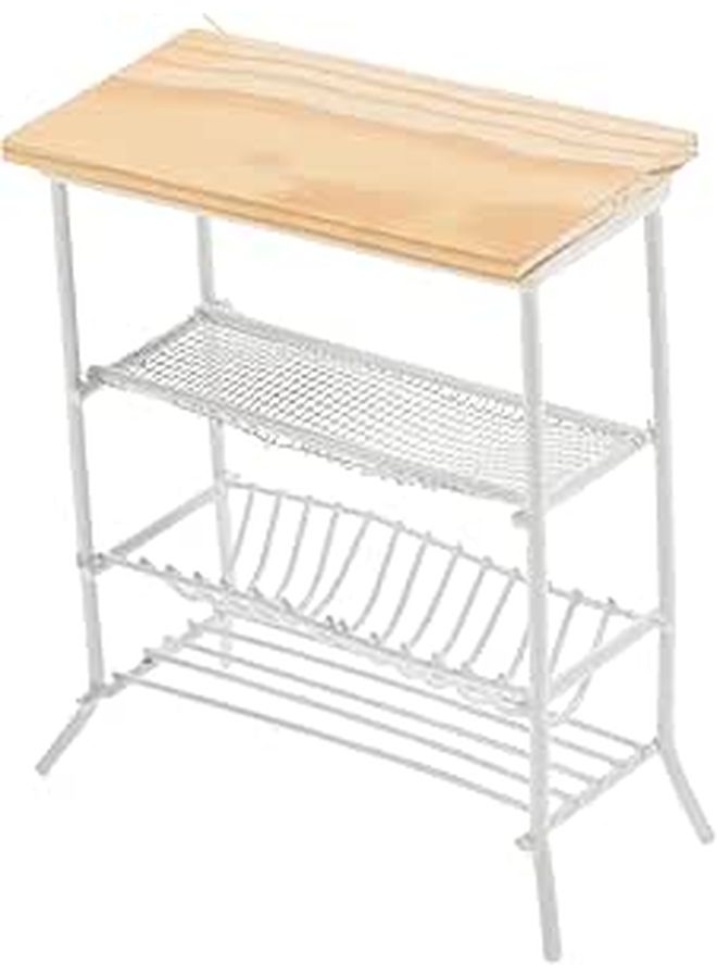 White Iron Mini House Kitchen Shelf 1 12 Scale Dollhouse Furniture Decor - Image 1