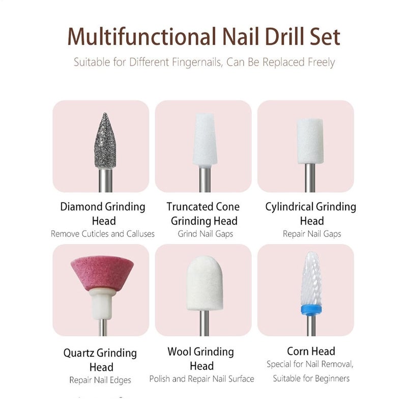 Electric Nail Kit – Adjustable Speed with Digital Display | Precision Electric Nail Kit, For Home, Beauty Salon or Travel Usage: Do, Buffing and Finishing Nails - Image 4